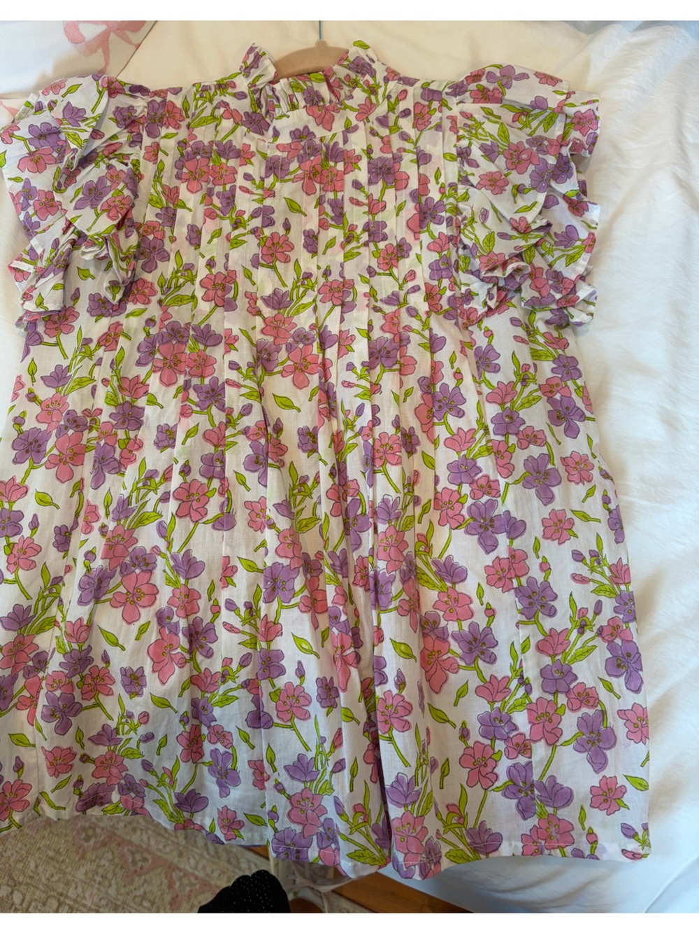 Victoria Dunn Pink & Lavender Floral Ruffle Dress